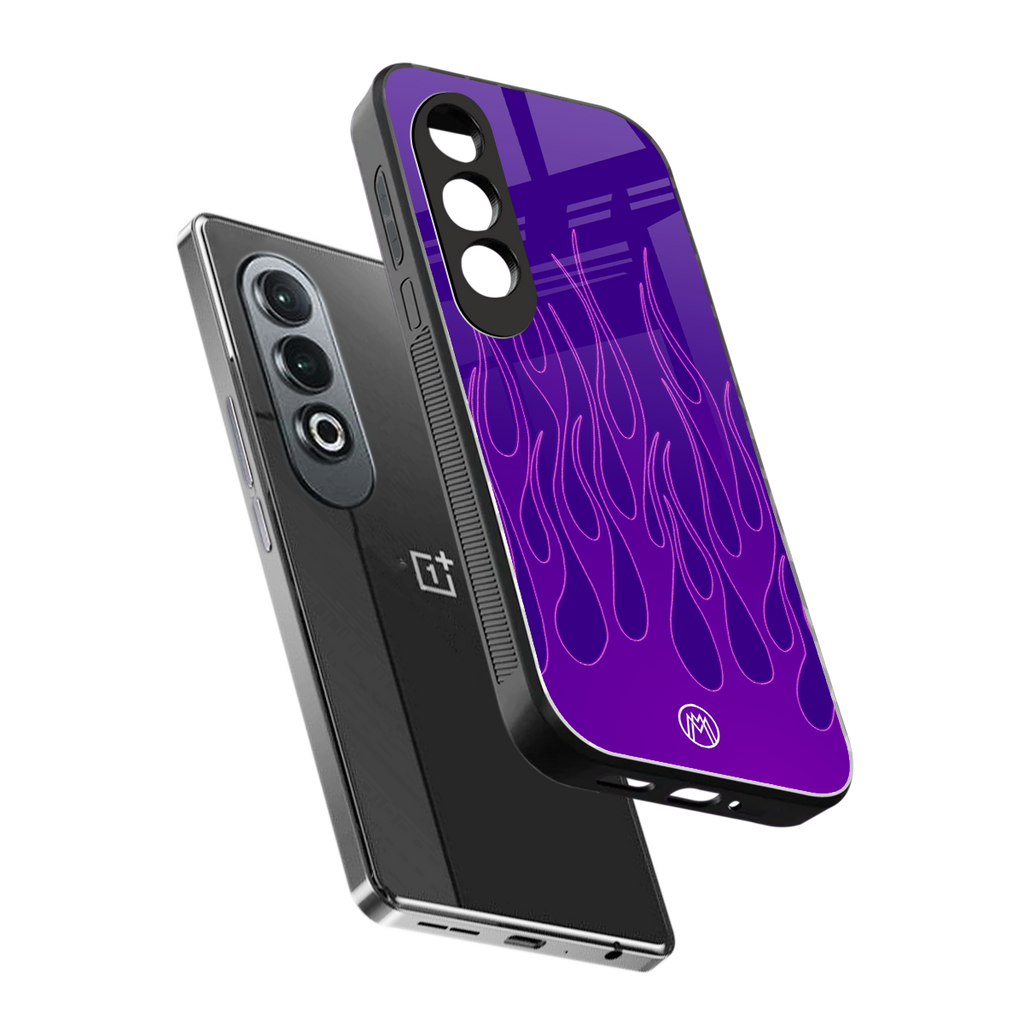 y2k magenta flames back phone cover | glass case for oneplus nord ce 4