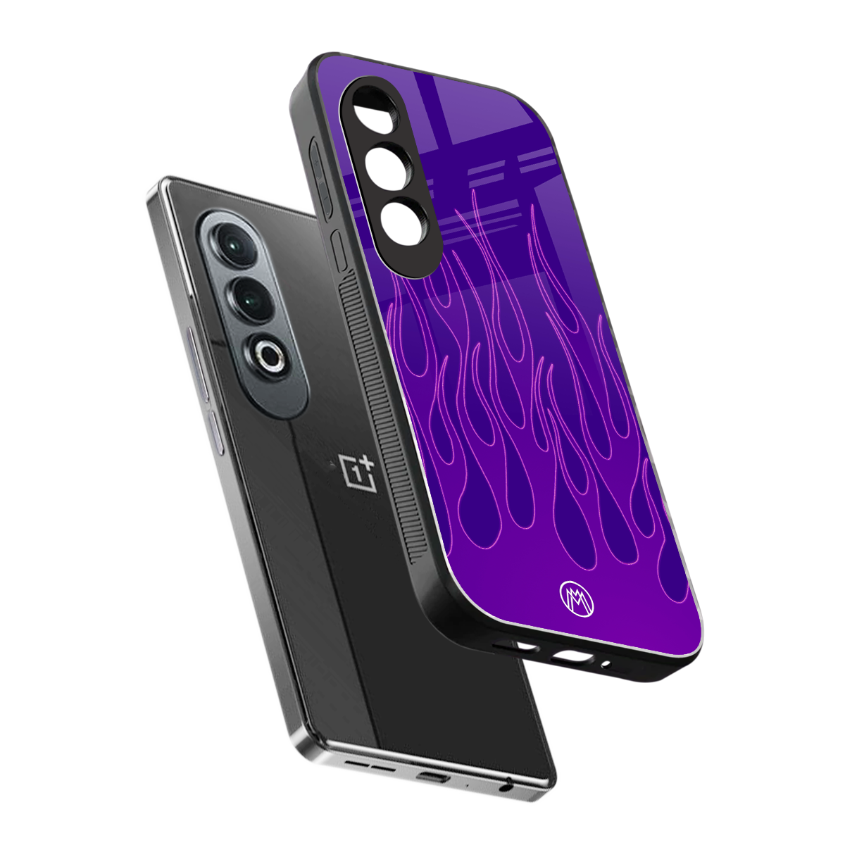 y2k magenta flames back phone cover | glass case for oneplus nord ce 4