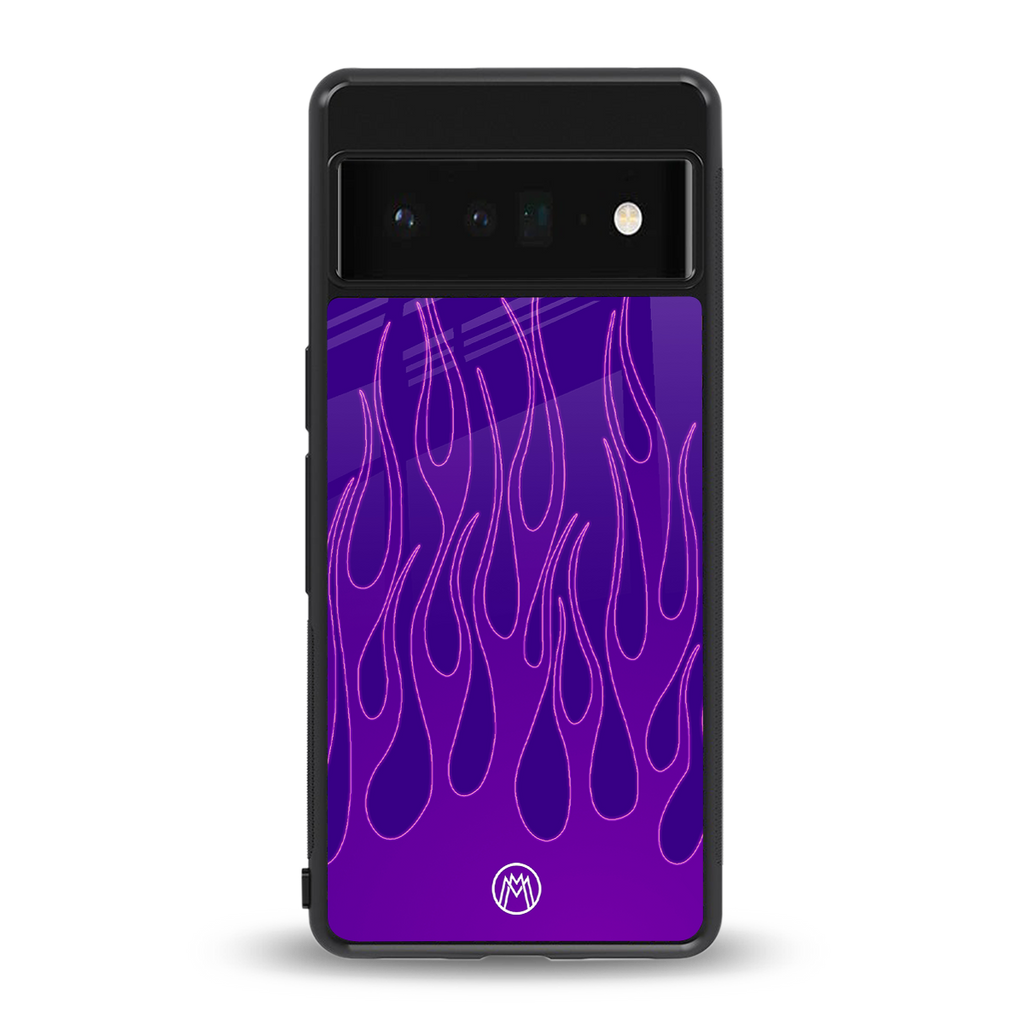 y2k magenta flames back phone cover | glass case for google pixel 6 pro