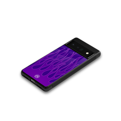 y2k magenta flames back phone cover | glass case for google pixel 6 pro