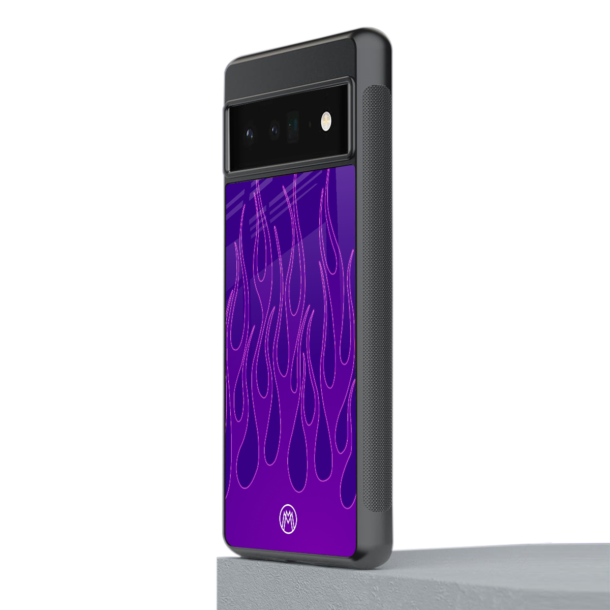 y2k magenta flames back phone cover | glass case for google pixel 6 pro