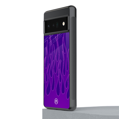 y2k magenta flames back phone cover | glass case for google pixel 6 pro
