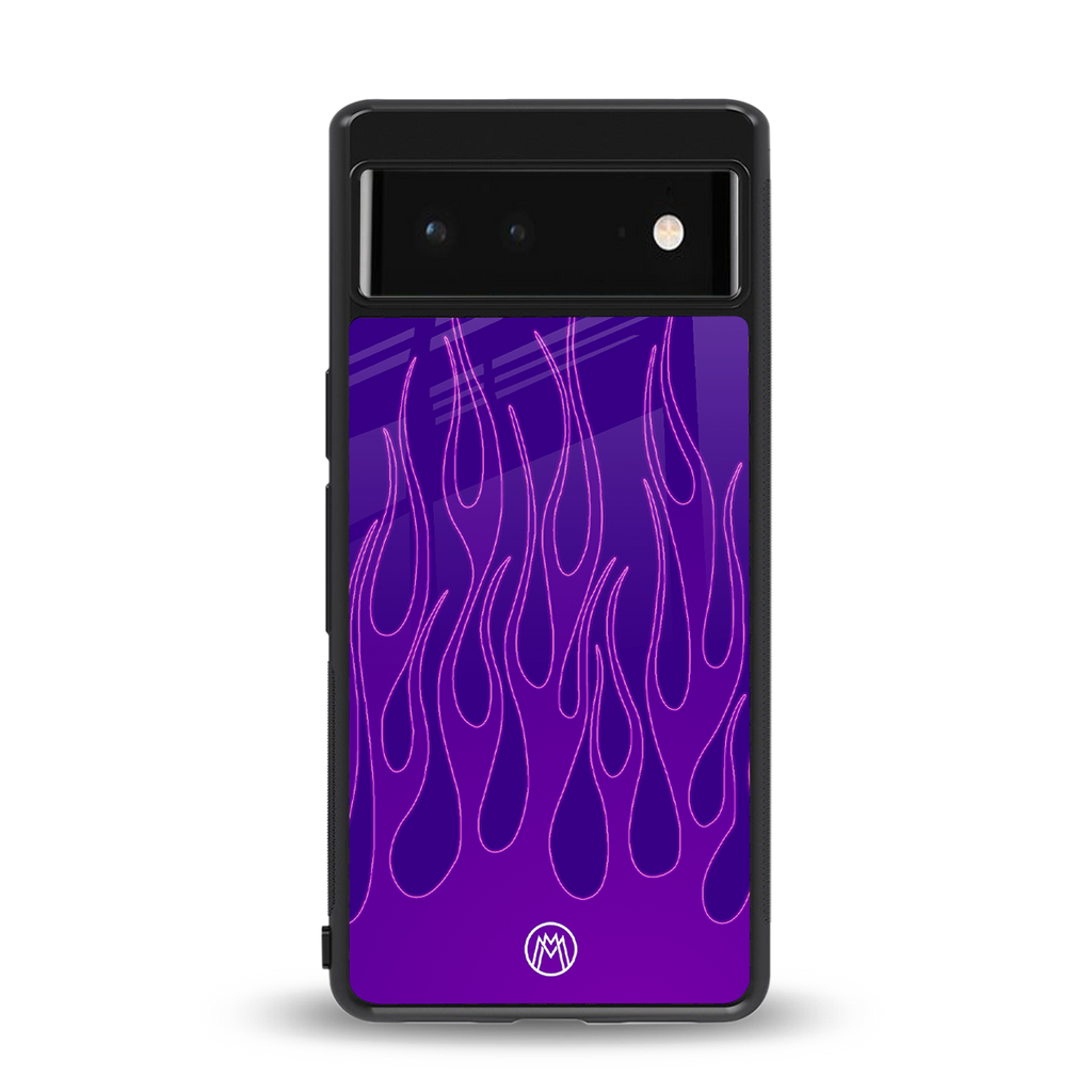 y2k magenta flames back phone cover | glass case for google pixel 6