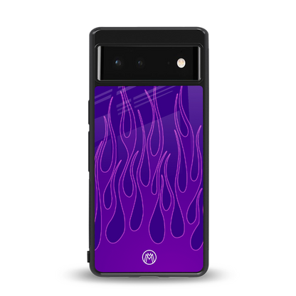 y2k magenta flames back phone cover | glass case for google pixel 6