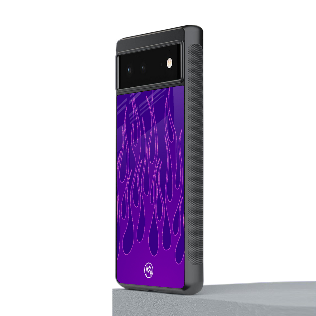 y2k magenta flames back phone cover | glass case for google pixel 6