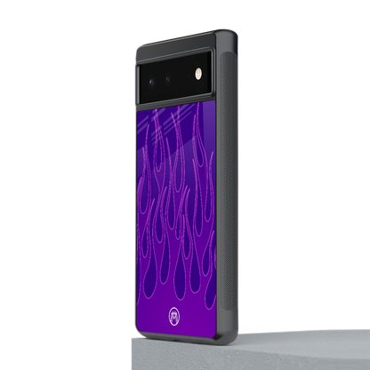 y2k magenta flames back phone cover | glass case for google pixel 6