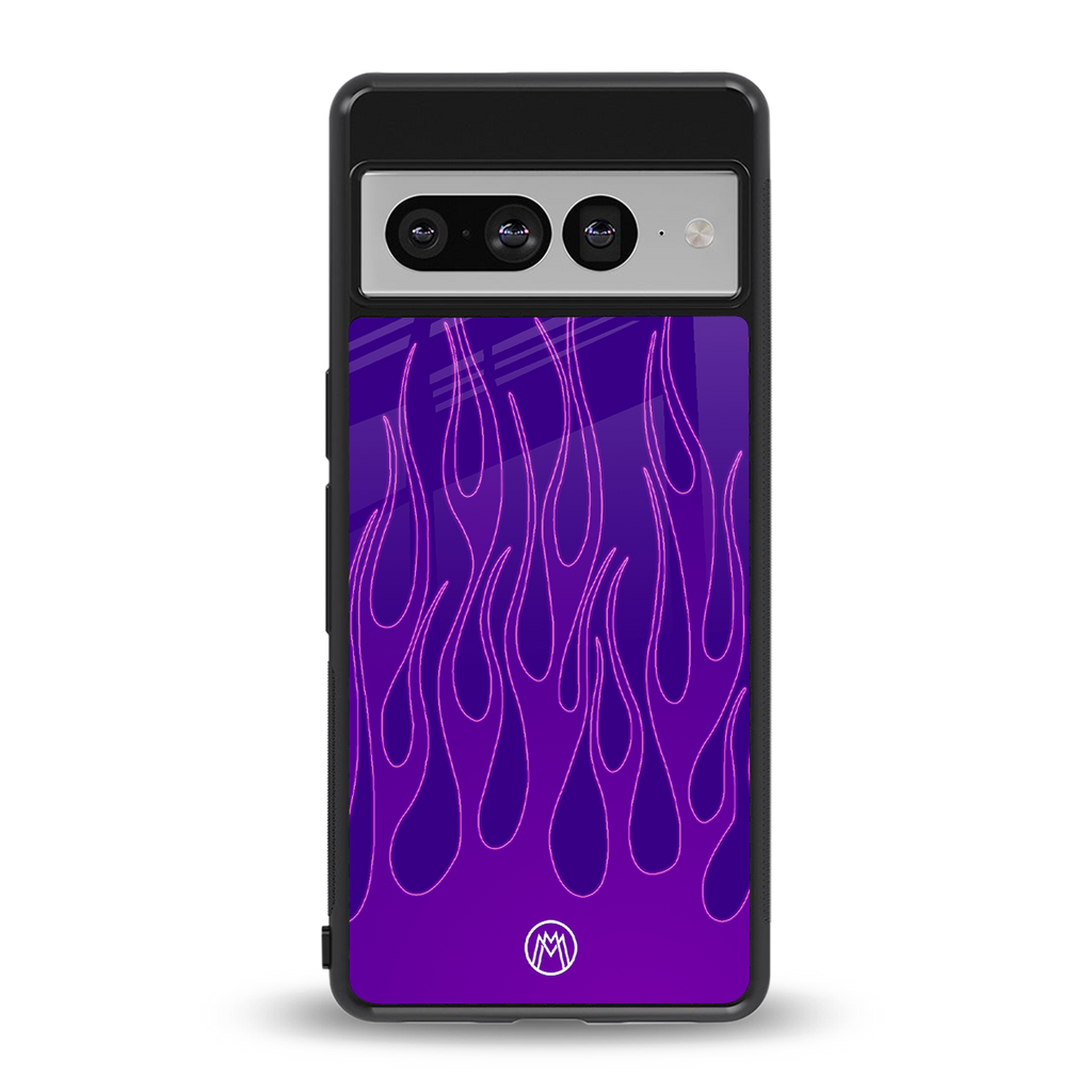 y2k magenta flames back phone cover | glass case for google pixel 7 pro