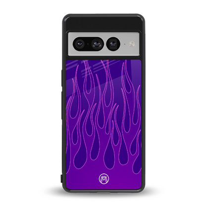 y2k magenta flames back phone cover | glass case for google pixel 7 pro
