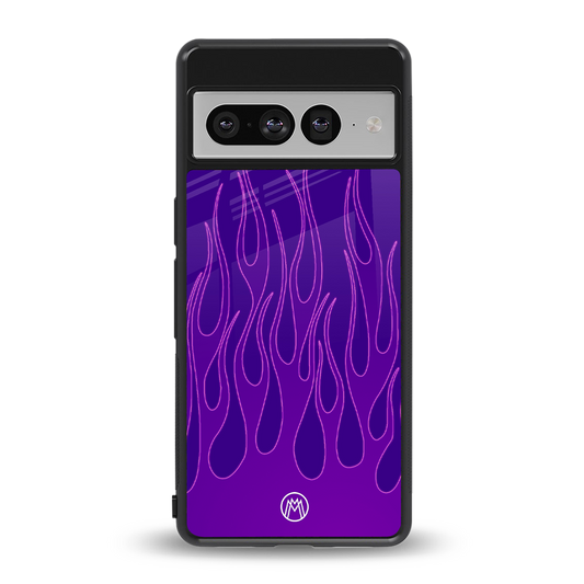 y2k magenta flames back phone cover | glass case for google pixel 7 pro