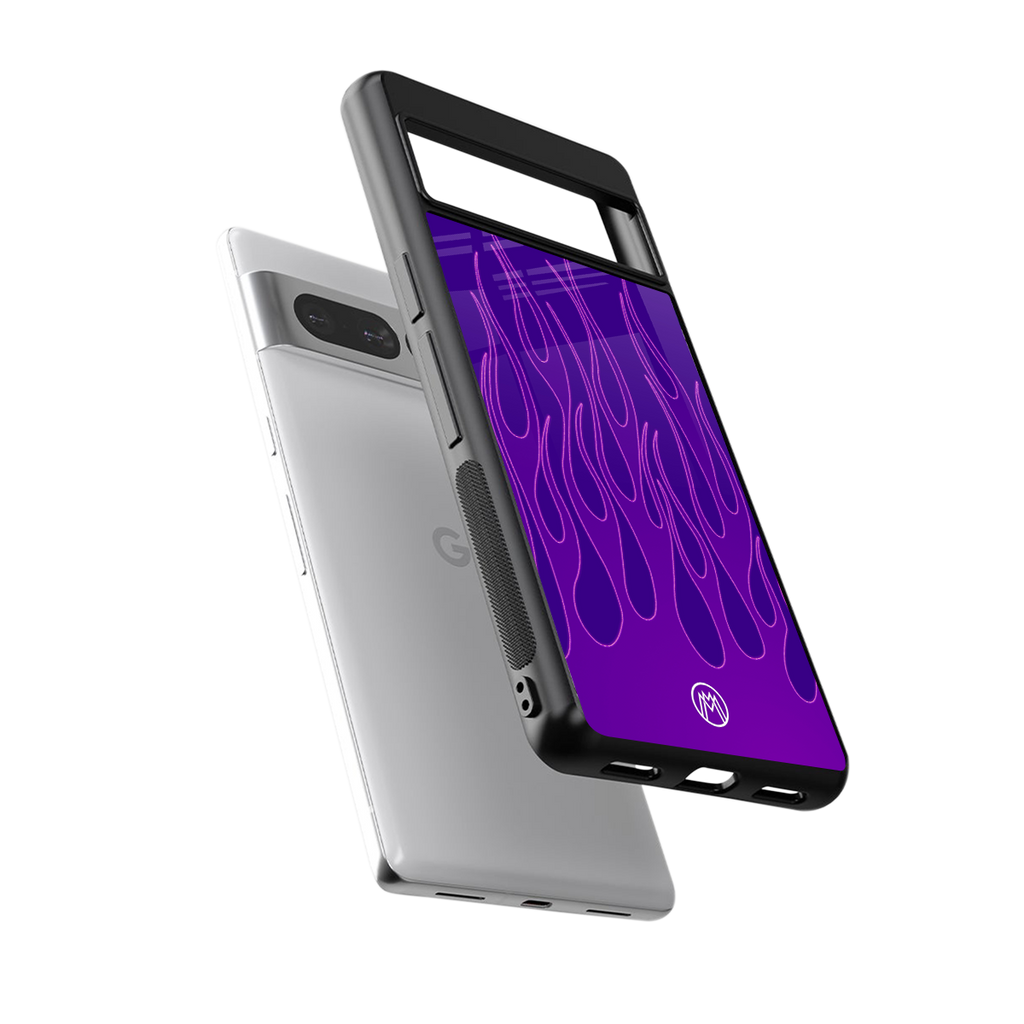 y2k magenta flames back phone cover | glass case for google pixel 7 pro