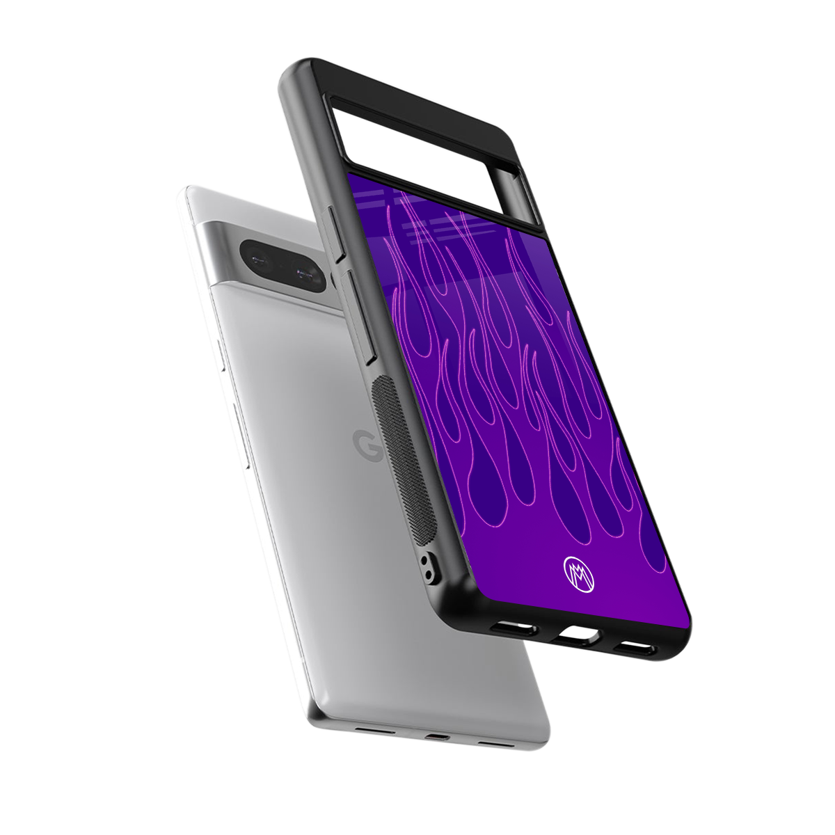 y2k magenta flames back phone cover | glass case for google pixel 7 pro