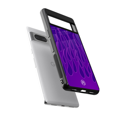 y2k magenta flames back phone cover | glass case for google pixel 7 pro