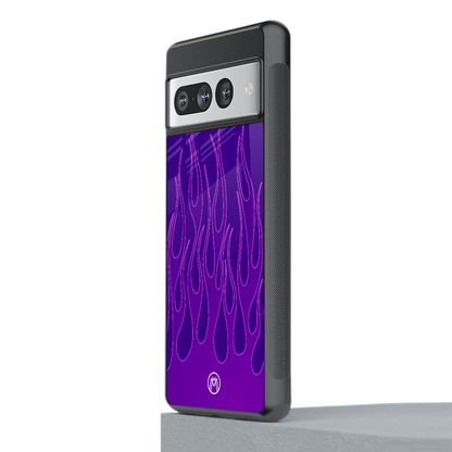 y2k magenta flames back phone cover | glass case for google pixel 7 pro