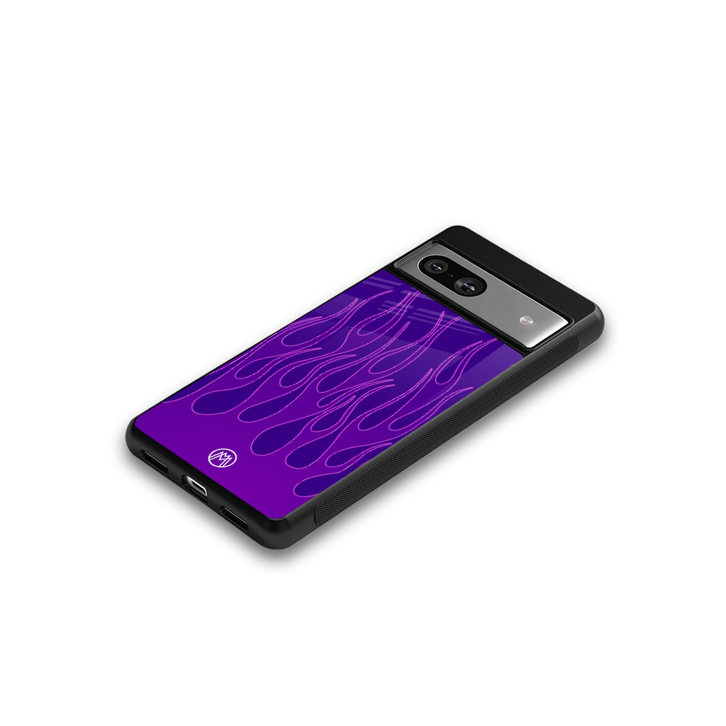 y2k magenta flames back phone cover | glass case for Google Pixel 7