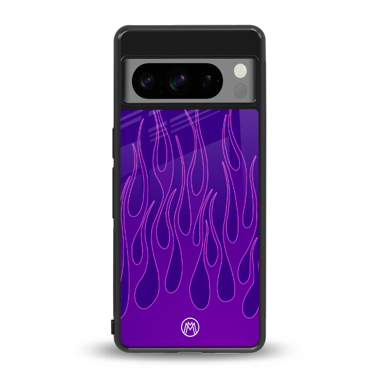 y2k magenta flames back phone cover | glass case for google pixel 8 pro