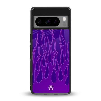 y2k magenta flames back phone cover | glass case for google pixel 8 pro