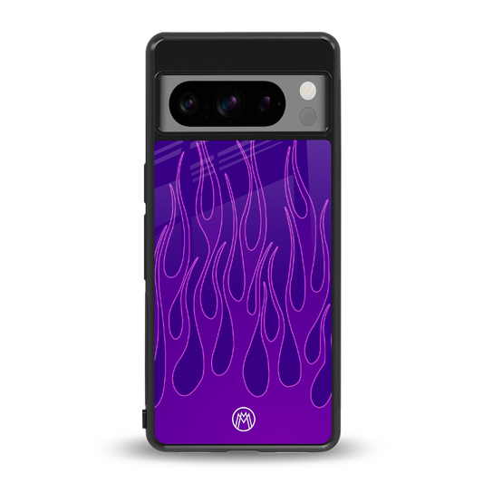 y2k magenta flames back phone cover | glass case for google pixel 8 pro