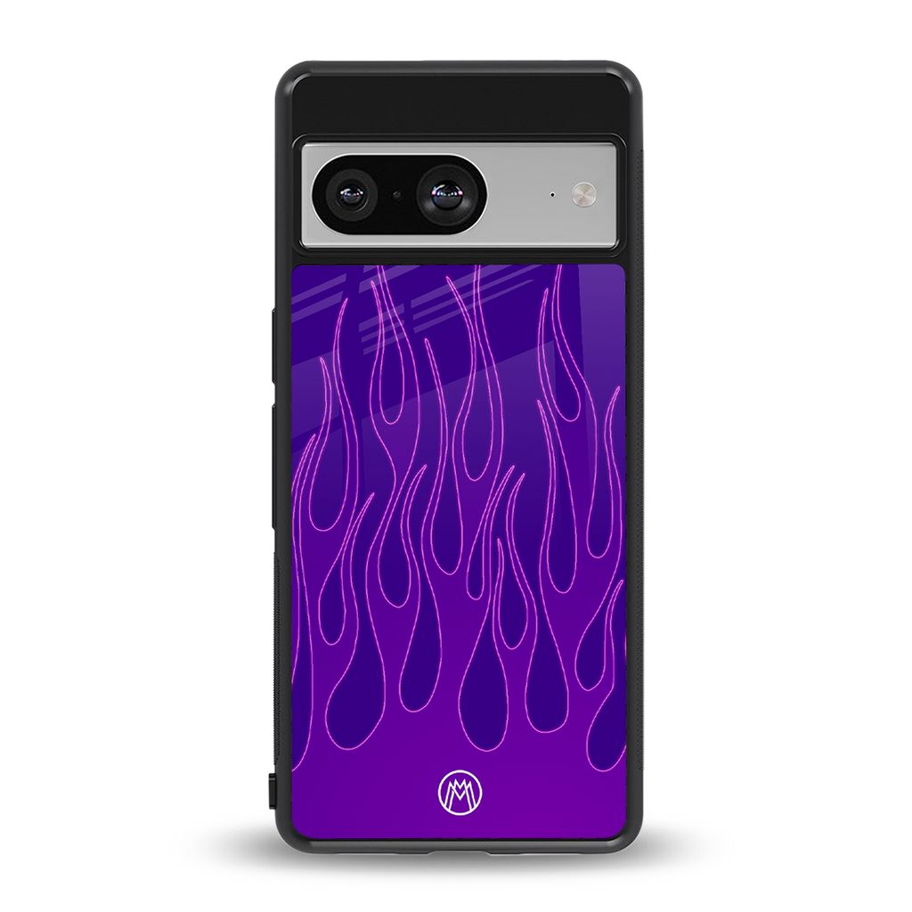 y2k magenta flames back phone cover | glass case for Google Pixel 8