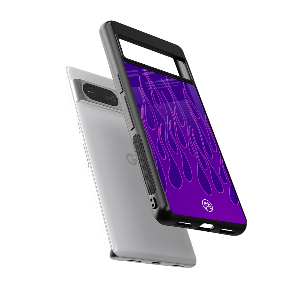 y2k magenta flames back phone cover | glass case for Google Pixel 8