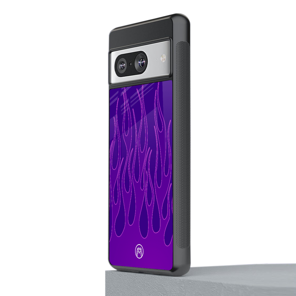 y2k magenta flames back phone cover | glass case for Google Pixel 8