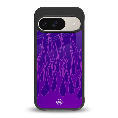 y2k magenta flames back phone cover | glass case for google pixel 9