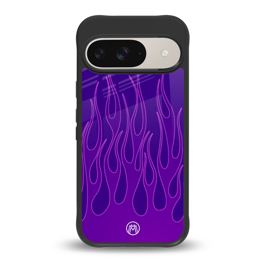 y2k magenta flames back phone cover | glass case for google pixel 9