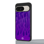 y2k magenta flames back phone cover | glass case for google pixel 9