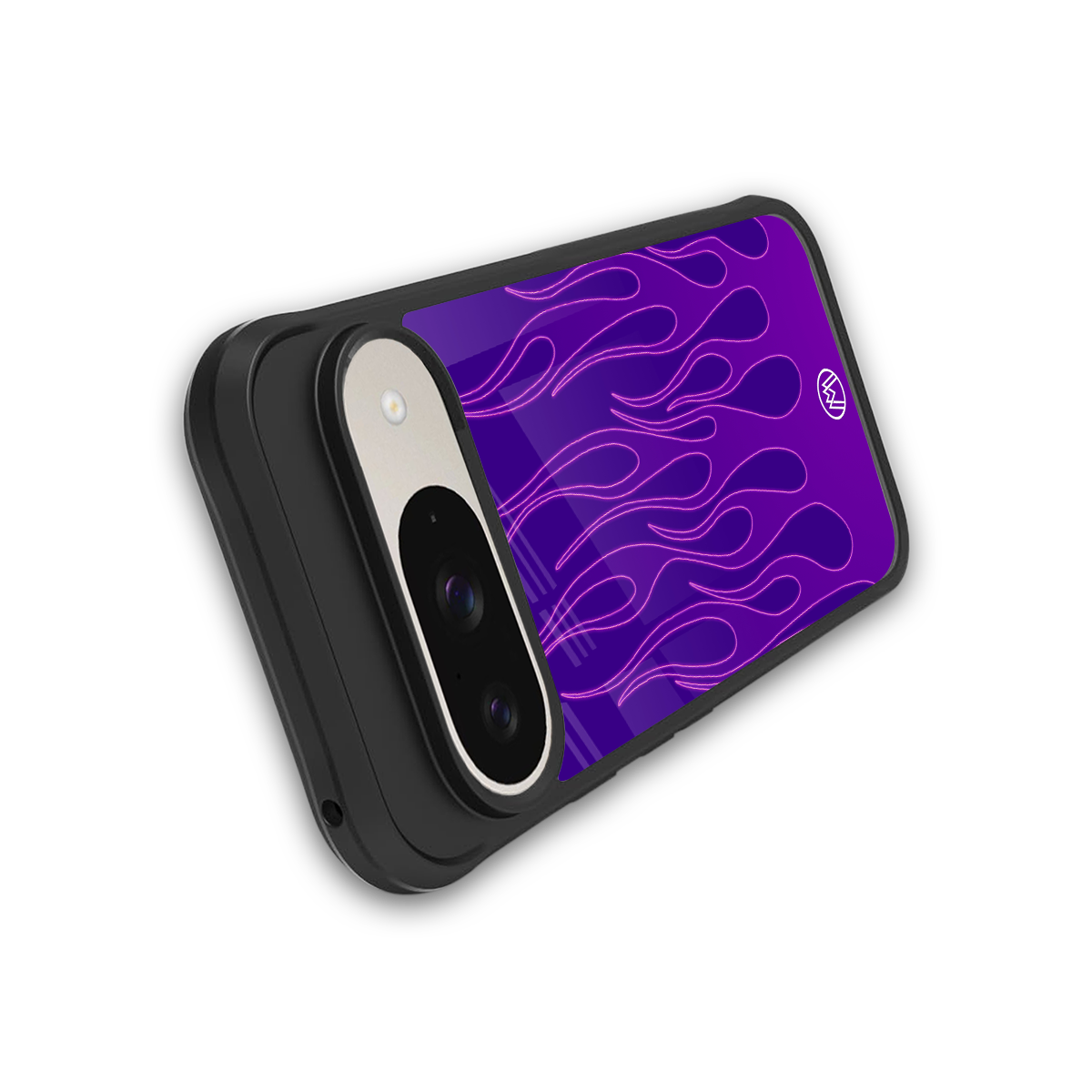 y2k magenta flames back phone cover | glass case for google pixel 9