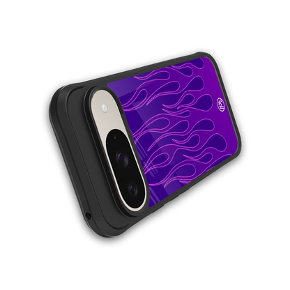 y2k magenta flames back phone cover | glass case for google pixel 9