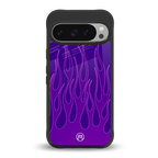 y2k magenta flames back phone cover | glass case for google pixel 9 pro