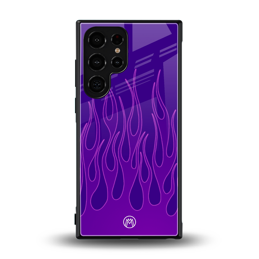 y2k magenta flames back phone cover | glass case for samsung galaxy s23 ultra