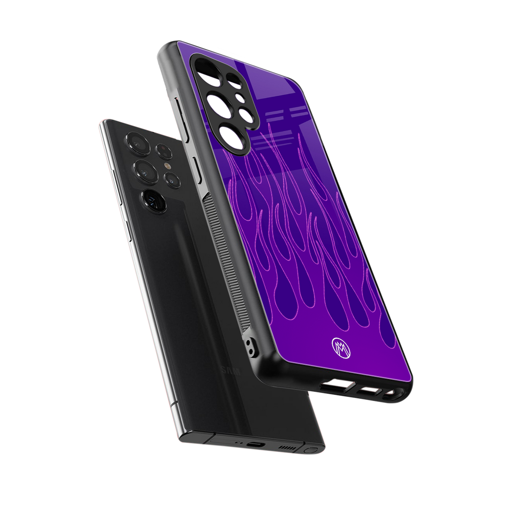 y2k magenta flames back phone cover | glass case for samsung galaxy s25 ultra