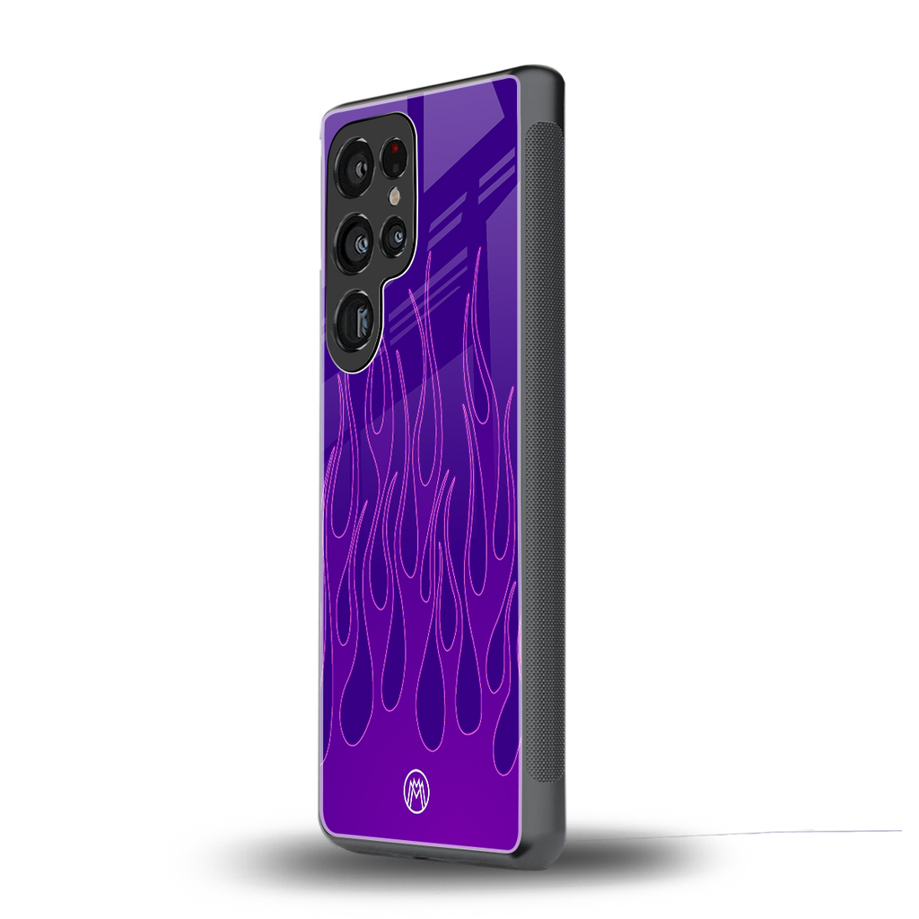 y2k magenta flames back phone cover | glass case for samsung galaxy s25 ultra