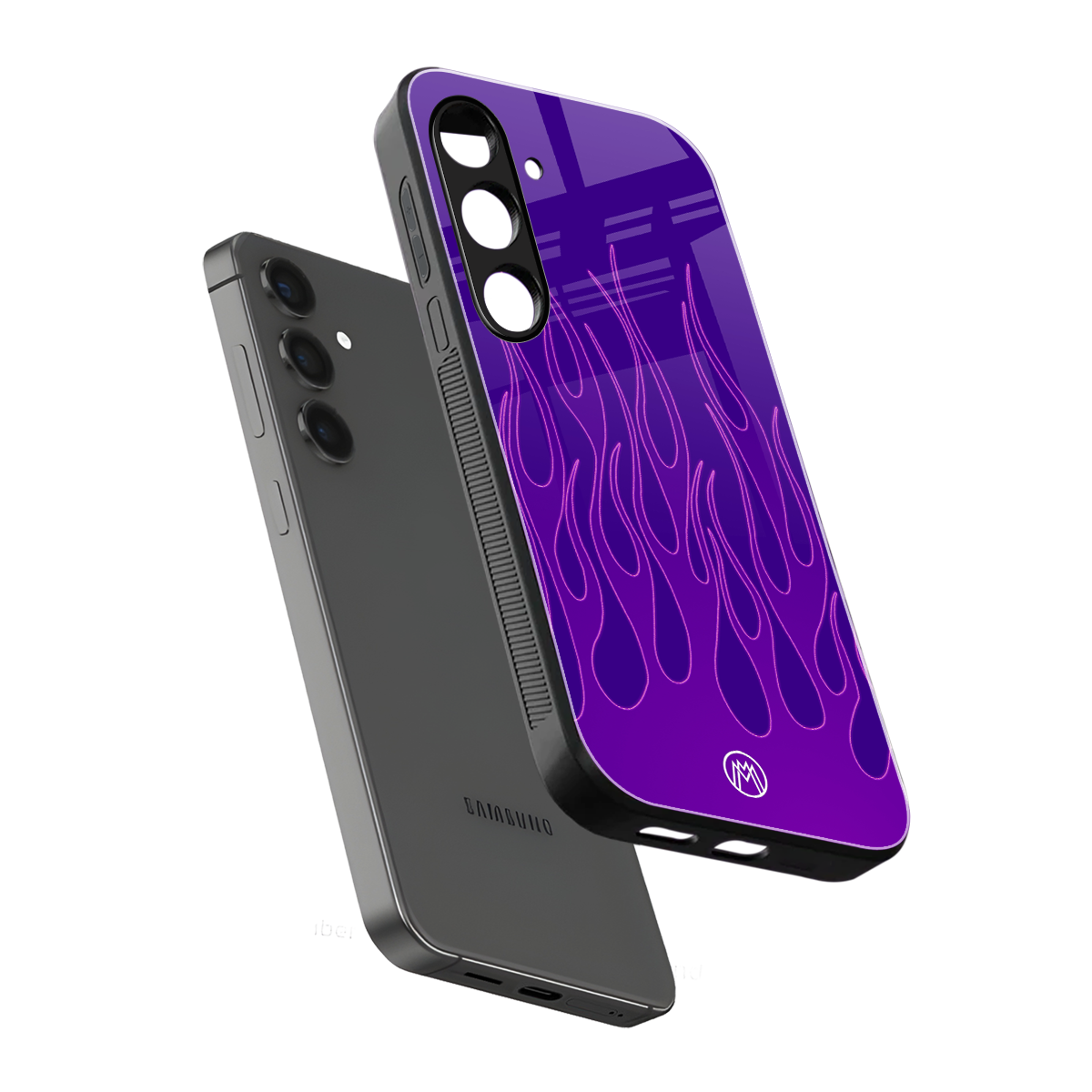 y2k magenta flames back phone cover | glass case for samsung galaxy s24 fe