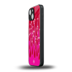 y2k magenta glittery flames back phone cover | glass case for iphone 13 mini