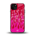 y2k magenta glittery flames back phone cover | glass case for iphone 13