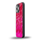y2k magenta glittery flames back phone cover | glass case for iphone 14 pro max