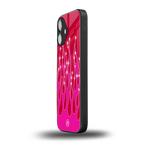 y2k magenta glittery flames back phone cover | glass case for iphone 16