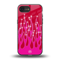 y2k magenta glittery flames back phone cover | glass case for iphone 16e