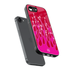 y2k magenta glittery flames back phone cover | glass case for iphone 16e