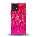y2k magenta glittery flames back phone cover | glass case for nothing phone 2