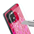 y2k magenta glittery flames back phone cover | glass case for oneplus nord 3