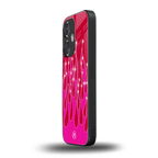 y2k magenta glittery flames back phone cover | glass case for oneplus nord ce 3