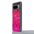 y2k magenta glittery flames back phone cover | glass case for google pixel 8 pro