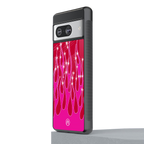 y2k magenta glittery flames back phone cover | glass case for Google Pixel 8