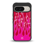 y2k magenta glittery flames back phone cover | glass case for google pixel 9