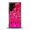 y2k magenta glittery flames back phone cover | glass case for samsung galaxy s23 ultra