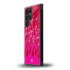y2k magenta glittery flames back phone cover | glass case for samsung galaxy s23 ultra
