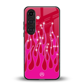 y2k magenta glittery flames back phone cover | glass case for samsung galaxy s25