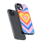y2k rainbow hearts back phone cover | glass case for iphone 13 mini